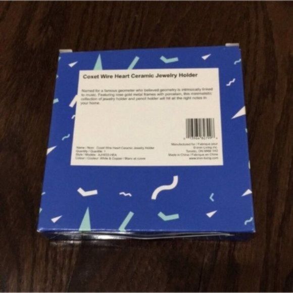 IMM Living Coxet Wire HEART Jewelry ceramic white gold Holder - Picture 2 of 7